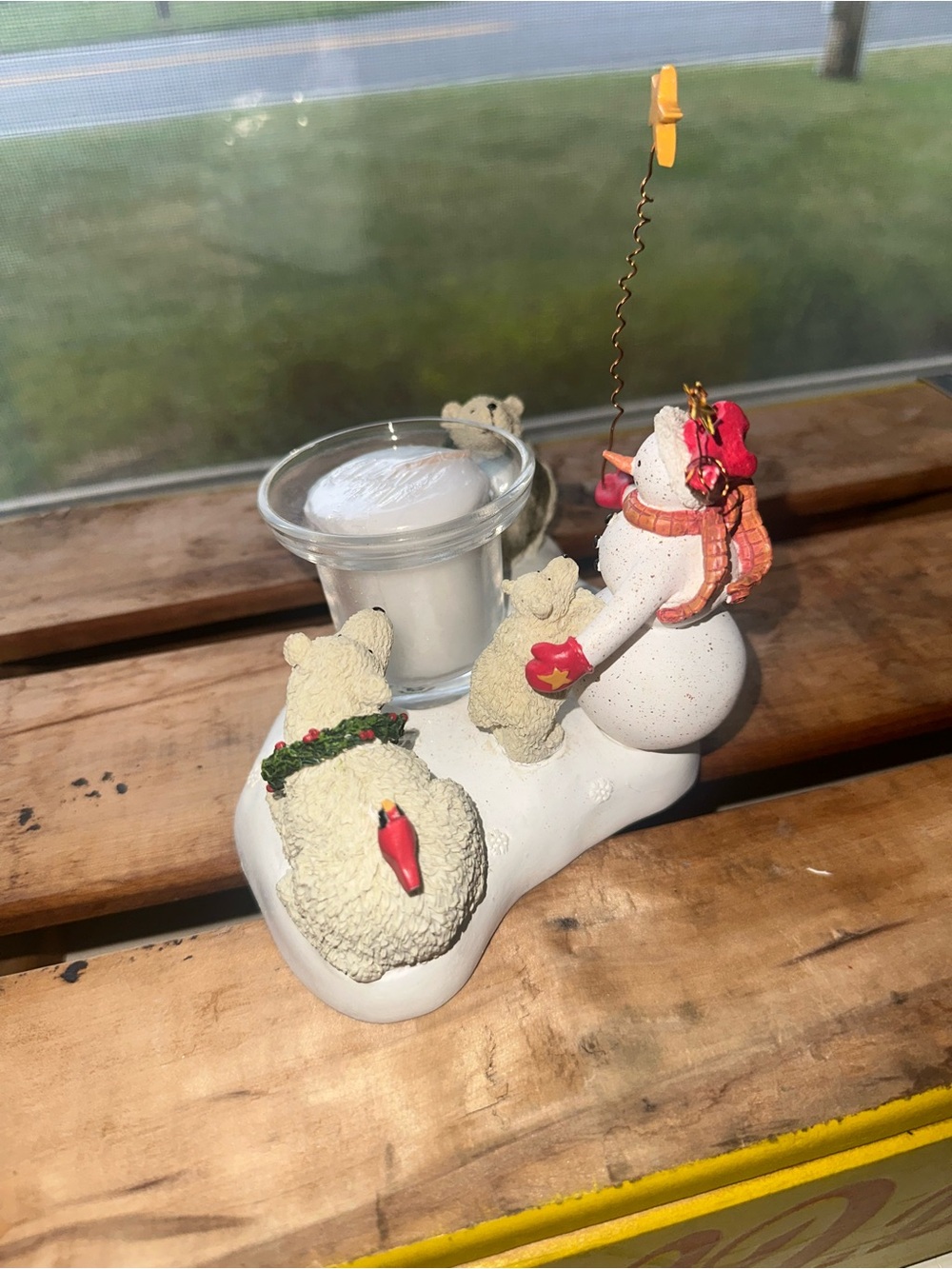 Department 56 Snowman & Polar Bears Votive Candle Holder - EUC - Like New - Picture 5 of 6